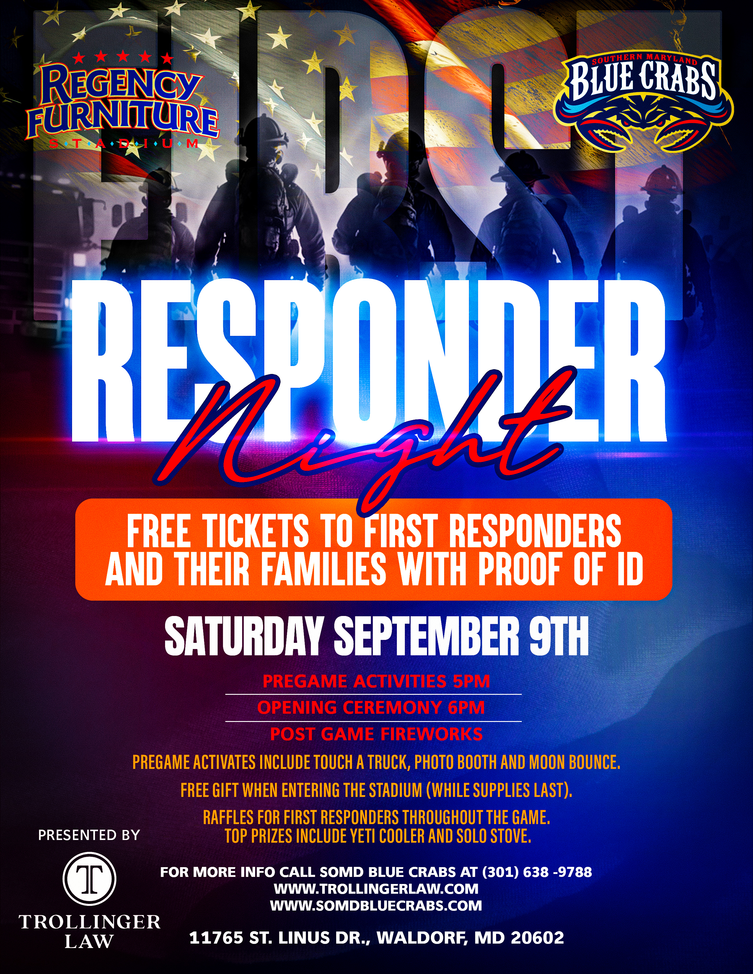 First Responders Night presented by Trollinger Law! Postgame Fireworks!